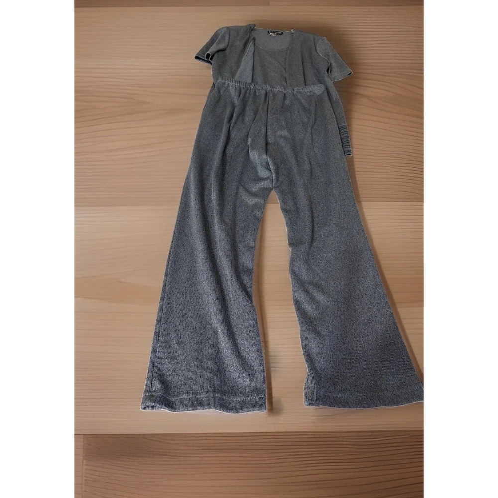 Vintage LL Martin Metallic Knit Two Piece Lounge Set Charcoal Gray Shimmer 16P